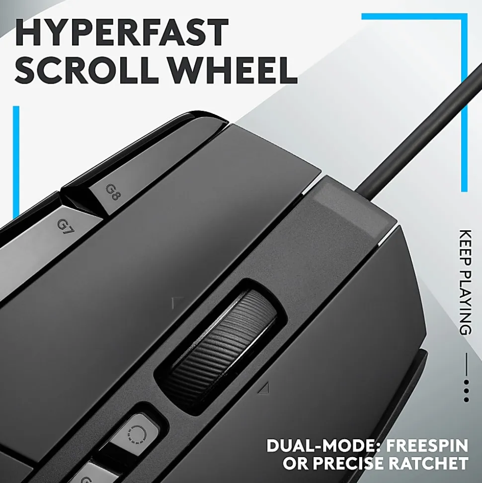 Logitech G502 X Wired Gaming Mouse - LIGHTFORCE Hybrid Optical-Mechanical Primary Switches, HERO 25K Gaming Sensor, Black