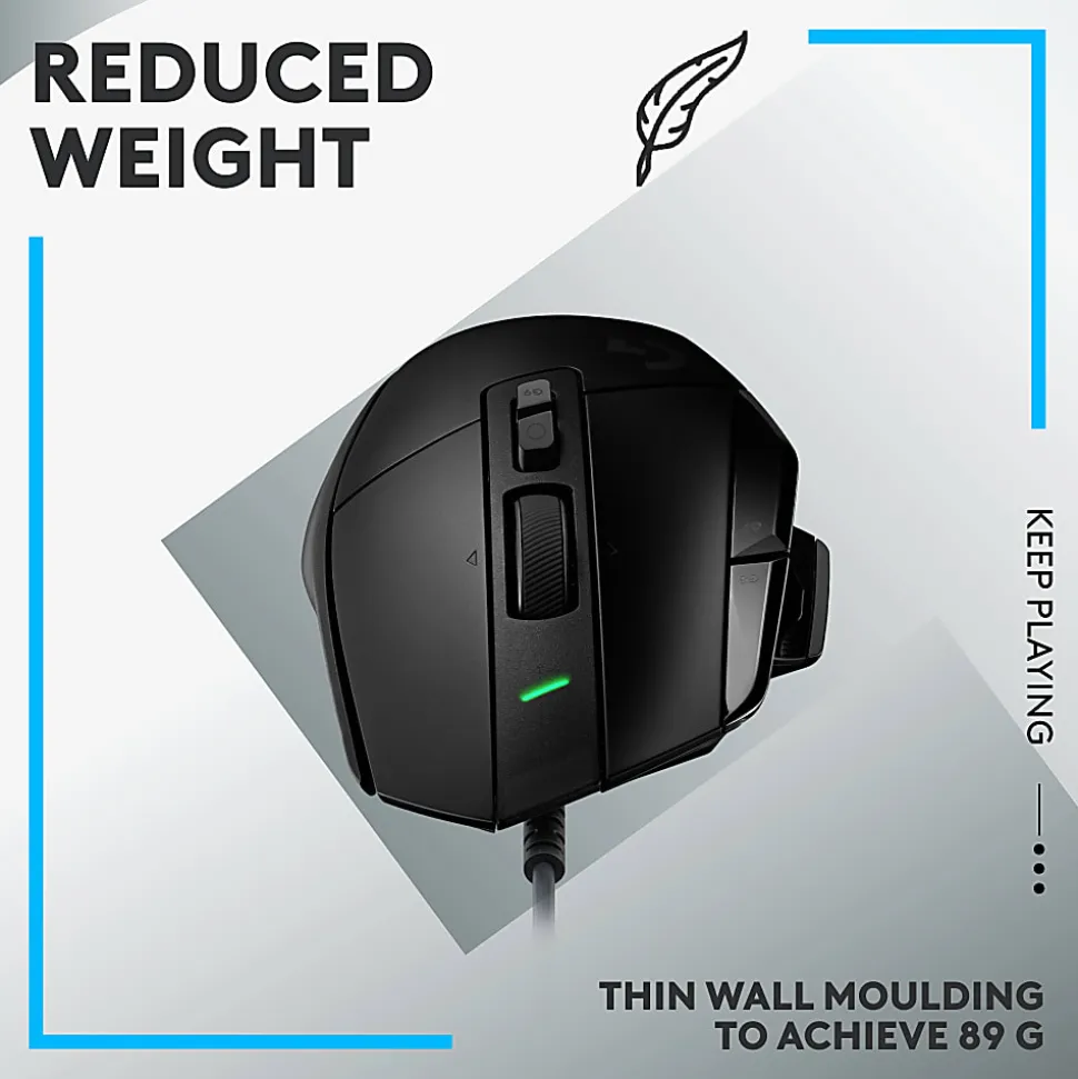 Logitech G502 X Wired Gaming Mouse - LIGHTFORCE Hybrid Optical-Mechanical Primary Switches, HERO 25K Gaming Sensor, Black