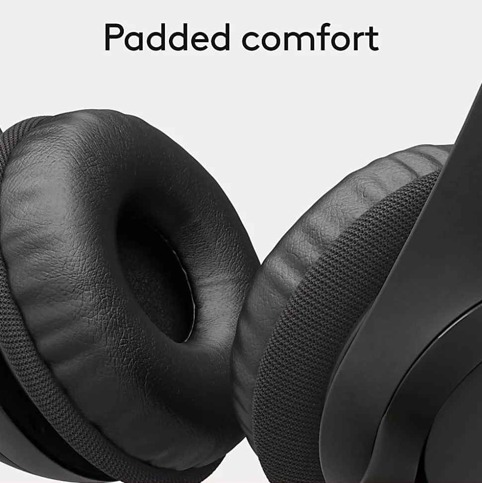 Logitech H390 On-Ear USB Headset with Noise-Cancelling Mic, Black