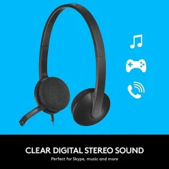 Logitech® H340 USB Headset, Black