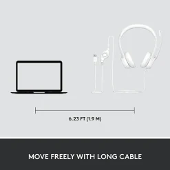 Logitech® H390 Wired Headset For PC/Laptop, Off-White, 981-001285