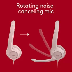 Logitech® H390 Wired On-Ear Headset For PC/Laptop, Rose, 981-001280