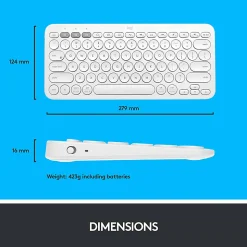 Logitech® K380 Multi-Device Bluetooth® Keyboard, Off White, 920-009600