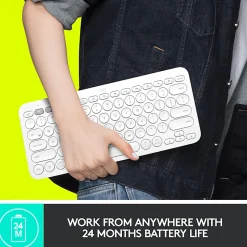 Logitech® K380 Multi-Device Bluetooth® Keyboard, Off White, 920-009600