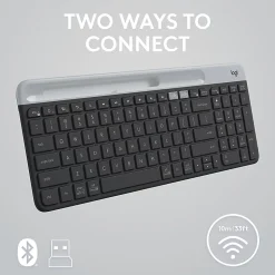 Logitech K585 Multi-Device Slim Wireless Keyboard, Built-in Cradle  - 920011479