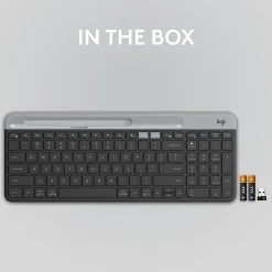 Logitech K585 Multi-Device Slim Wireless Keyboard, Built-in Cradle  - 920011479