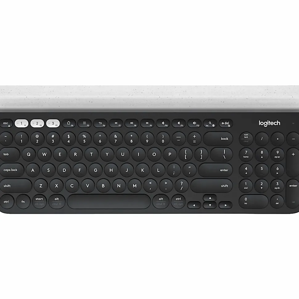 Logitech® K780 Multi-Device Wireless Keyboard, Full Size, Black/White, 920-008149