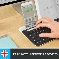 Logitech® K780 Multi-Device Wireless Keyboard, Full Size, Black/White, 920-008149