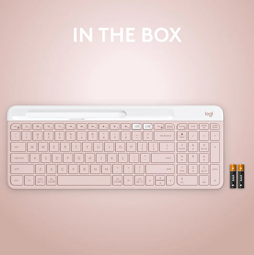 Logitech K585 Slim Multi-Device Wireless Keyboard - Wireless Connectivity - Bluetooth/RF - 2.40 GHz - 920011477