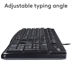 Logitech K120 Wired Keyboard for Windows, USB Plug-and-Play, Full-Size, Spill-Resistant, Curved Space Bar, Compatible with PC, Laptop - Black
