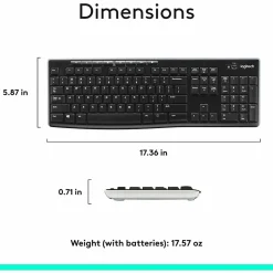 Logitech® K270 Wireless Keyboard, Black, 10459982