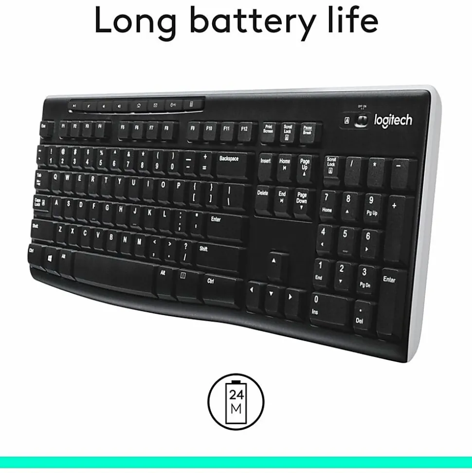 Logitech® K270 Wireless Keyboard, Black, 10459982