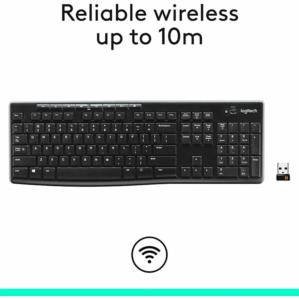 Logitech® K270 Wireless Keyboard, Black, 10459982