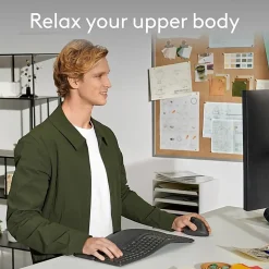 Logitech Lift Left Vertical Ergonomic Mouse, Left-handed, Wireless, Bluetooth or Logi Bolt USB, Quiet clicks, Graphite - 910006467