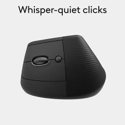 Logitech Lift Left Vertical Ergonomic Mouse, Left-handed, Wireless, Bluetooth or Logi Bolt USB, Quiet clicks, Graphite - 910006467
