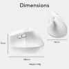 Logitech Lift Vertical Ergonomic Mouse, Wireless, Bluetooth or Logi Bolt USB receiver, Quiet clicks, 4 buttons, Of - 910006469
