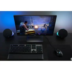 Logitech LIGHTSYNC G560 2.1 Bluetooth Speaker System - 240 W RMS - Black - 40 Hz to 18 kHz - DTS:X, 3D Surround Sound - USB - 1