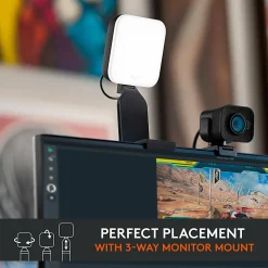 Logitech® Litra Glow Premium Streaming Light With Adjustable Mount, Graphite, 9YZ721