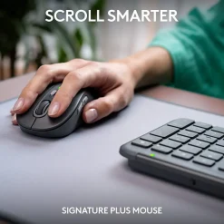 Logitech MK955 Signature Slim Wireless Keyboard And Mouse Combo, Full Size, Graphite, 920-012425