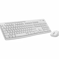 Logitech MK295 Silent Wireless Combo - USB Wireless Wi-Fi/RF - Off White - USB Wireless Wi-Fi Mouse - Off White - AA, AAA - Compatible with Computer