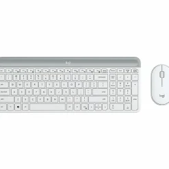 Logitech MK470 Slim Wireless Keyboard and Mouse Combo - Modern Compact Layout, Ultra Quiet - Off White