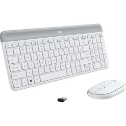 Logitech MK470 Slim Wireless Keyboard and Mouse Combo - Modern Compact Layout, Ultra Quiet - Off White