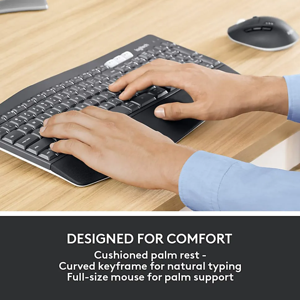 Logitech® MK850 Wireless Keyboard & Mouse, Black