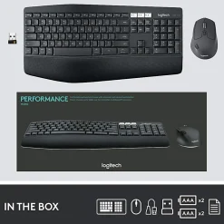Logitech® MK850 Wireless Keyboard & Mouse, Black