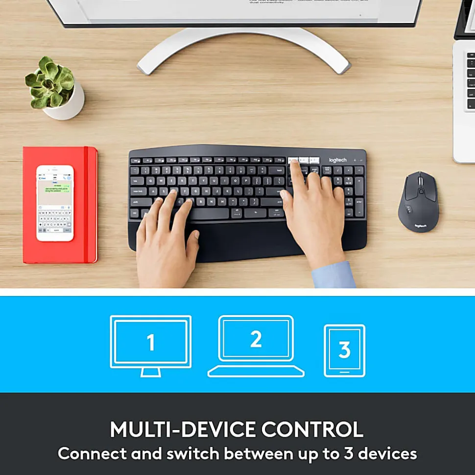 Logitech® MK850 Wireless Keyboard & Mouse, Black