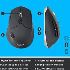 Logitech® MK850 Wireless Keyboard & Mouse, Black