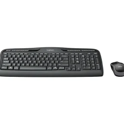 Logitech®MK320 Wireless Straight Full-Size Keyboard & Ambidextrous Optical Mouse, Black