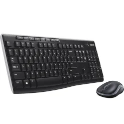 Logitech® MK270 Wireless Straight Full-Size Keyboard & Mouse, Black