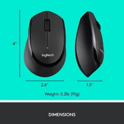 Logitech® MK345 Wireless Straight Full Size Keyboard & Right-Handed Optical Mouse, Black