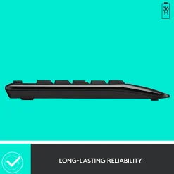 Logitech® MK345 Wireless Straight Full Size Keyboard & Right-Handed Optical Mouse, Black