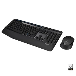 Logitech® MK345 Wireless Straight Full Size Keyboard & Right-Handed Optical Mouse, Black