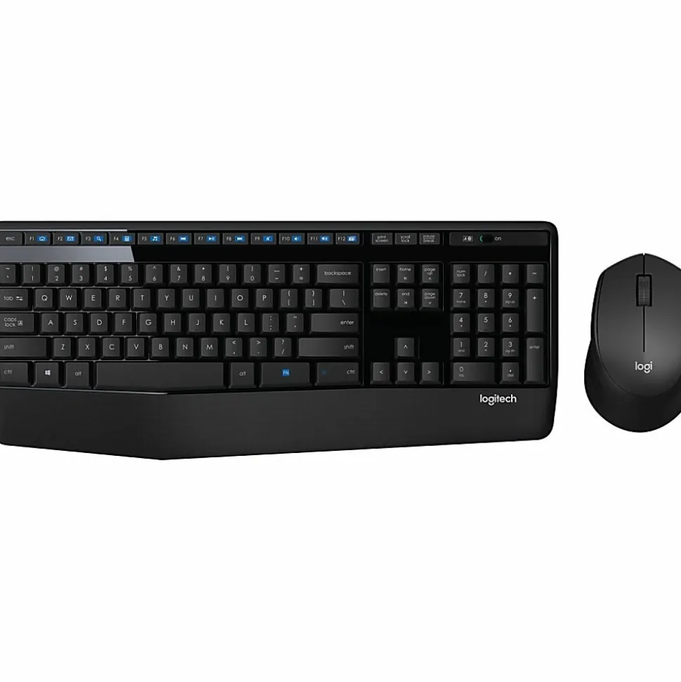 Logitech® MK345 Wireless Straight Full Size Keyboard & Right-Handed Optical Mouse, Black