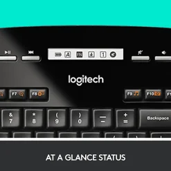 Logitech® MK710 Wireless Straight Full Size Keyboard & Right-Handed Optical Mouse, Black