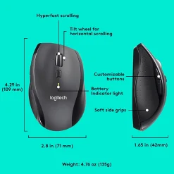 Logitech® M705 Marathon Wireless Mouse, Black