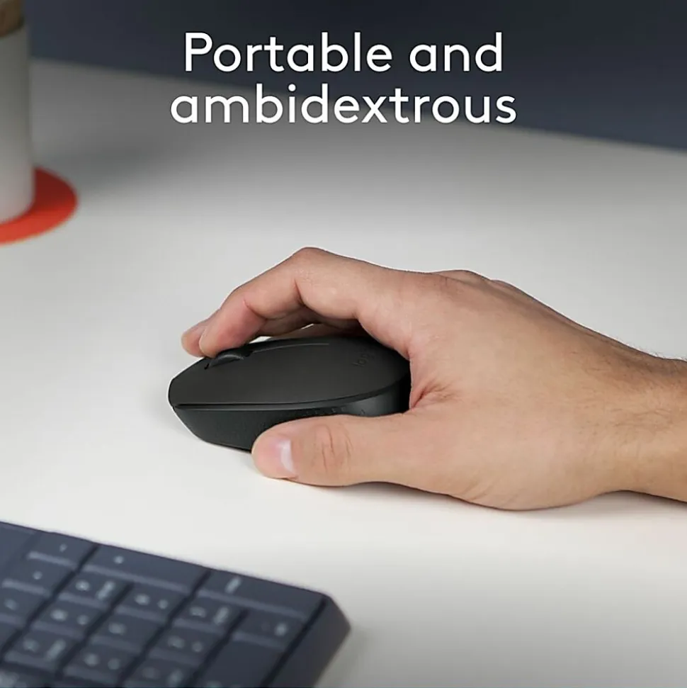 Logitech M170 Mouse - Optical - Wireless - Radio Frequency - Black - USB - Scroll Wheel - 2 Button(s) - Symmetrical