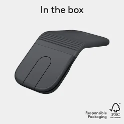 Logitech Mobi Fold Ultra-Portable Travel Mouse, For Windows PC, Mac, Chromebook, Android, iPad, Graphite, 910007601