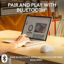 Logitech® M240 Silent Bluetooth® Mouse, Compact, Off-White, 910-007116
