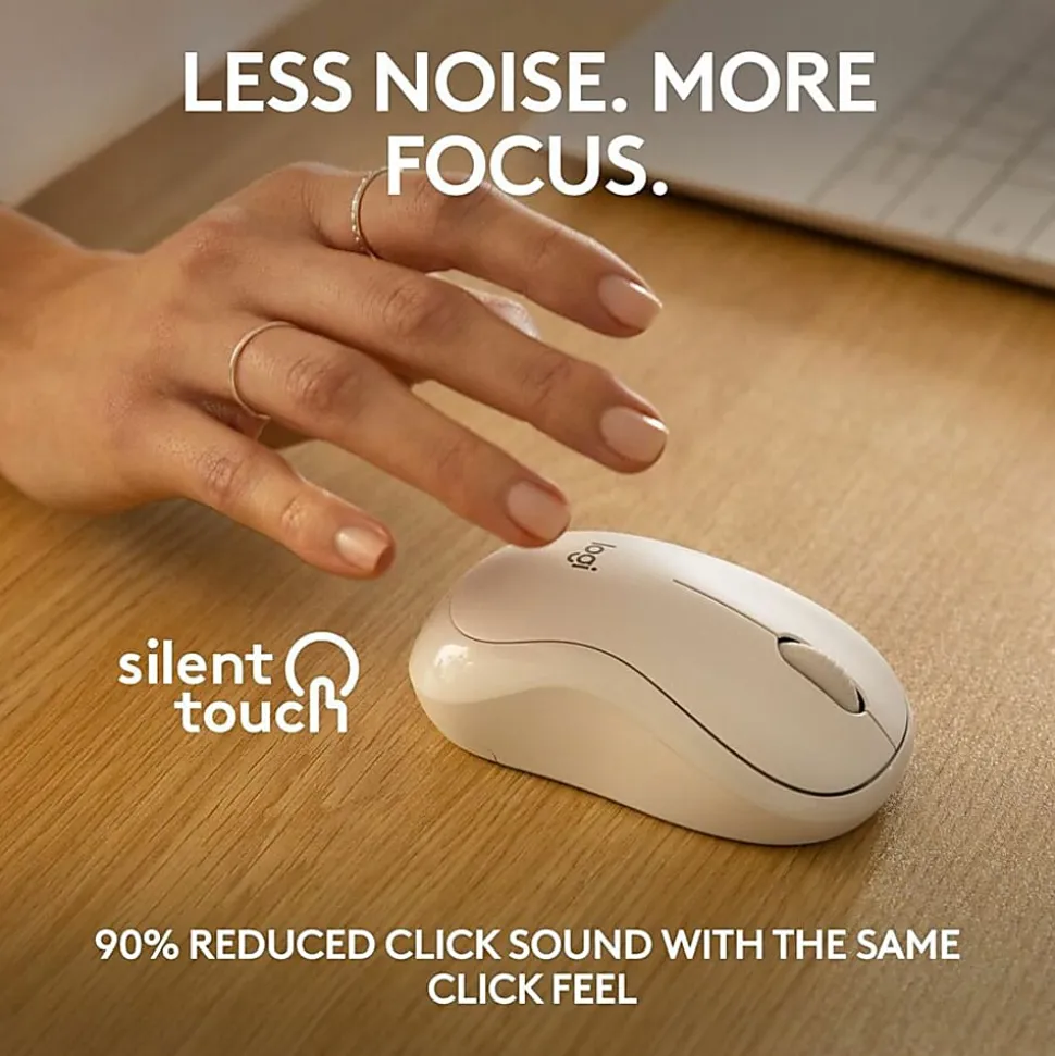 Logitech® M240 Silent Bluetooth® Mouse, Compact, Off-White, 910-007116