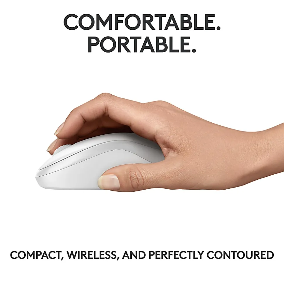 Logitech® M240 Silent Bluetooth® Mouse, Compact, Off-White, 910-007116