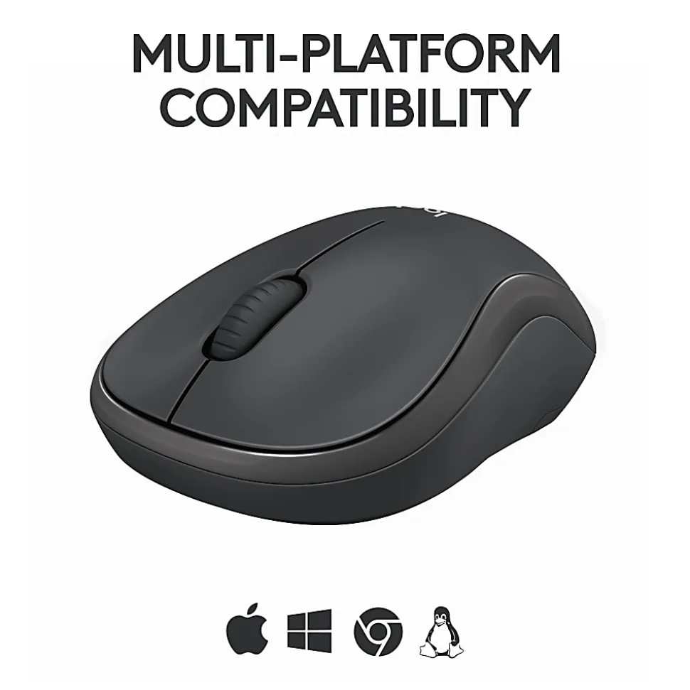 Logitech® M240 Silent Bluetooth® Wireless Mouse, 48% Recycled, Graphite, 910-007113