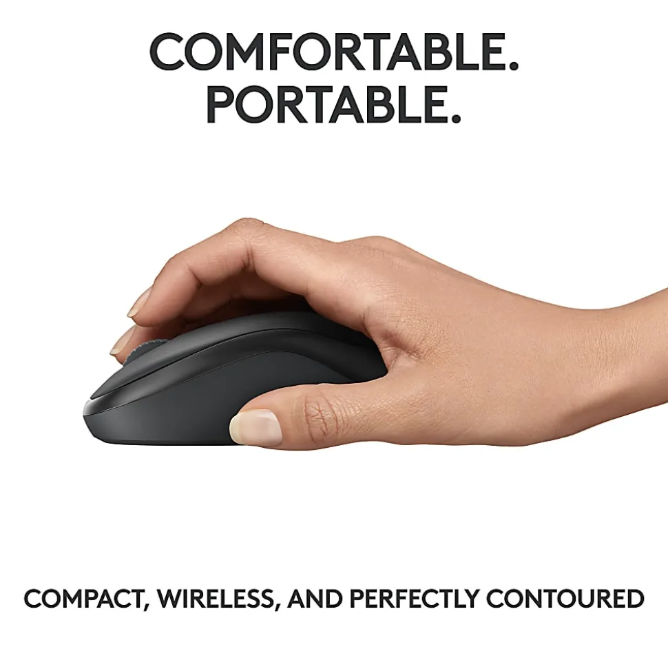 Logitech® M240 Silent Bluetooth® Wireless Mouse, 48% Recycled, Graphite, 910-007113