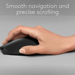Logitech M330 SILENT Wireless Mouse, 2.4GHz with USB Nano Receiver, 1000 DPI Optical Tracking, Black