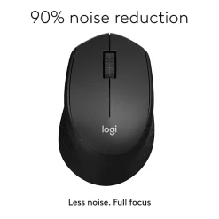 Logitech M330 SILENT Wireless Mouse, 2.4GHz with USB Nano Receiver, 1000 DPI Optical Tracking, Black