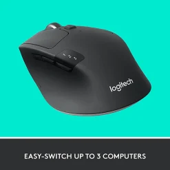Logitech® M720 Triathlon Multi-Device Wireless Mouse, Black/Gray, 910-004790