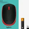Logitech M170 Wireless Compact Mouse (Red) - Optical - Wireless - Radio Frequency - 2.40 GHz - Red - USB - 910004941