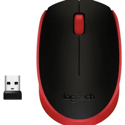 Logitech M170 Wireless Compact Mouse (Red) - Optical - Wireless - Radio Frequency - 2.40 GHz - Red - USB - 910004941